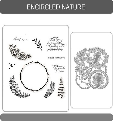 ENCIRCLED NATURE  Stamp and Metal Cutting Dies for DIY Handmade Cards Scrapbook