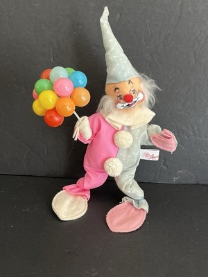 Annalee Doll Clown 1969 Smiling Blue Pink 10 in