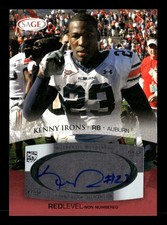 2007 SAGE Kenny Irons #A27 Autos Red Auto Auburn Tigers TV2201