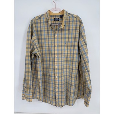 IZOD Premium Essentials Mens Long Sleeve Plaid Button Down Shirt  Sz XXL