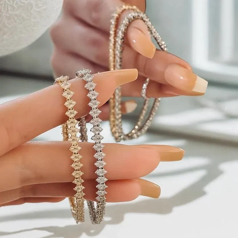 Tennis Armband Sport Zirkonia Strass Gold Cubic Damen Mode Schmuck - Bild 4 von 4