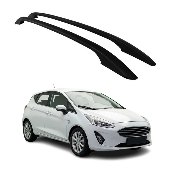 Dachreling RelingträGer FüR Ford Fiesta Mk7 2018-2023 3-TüR Aluminium Schwarz 2X-image