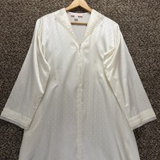Vintage Oscar de la Renta Pink Label Satin Polka Dot Sleepwear Robe Gown Small
