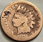 1876 Indian Head Cent Penny Low Mintage Philadelphia 19th Century JC1717
