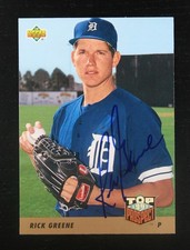 AUTOGRAPHED - Rick Greene Upper Deck #446 Detroit Tigers 1993 Top Prospect