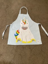 Williams Sonoma Kids Unicorn Rainbow Apron Light Blue Cooking Baking Child