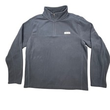Lands' End Navy Blue Quarter Zip Oeko Tex Fleece Pullover Mens Large