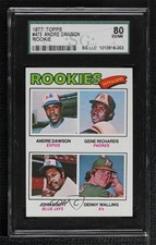 1977 Topps Rookie Outfielders Andre Dawson Gene Richards John Scott SGC 80 0o48