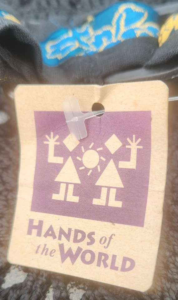 Bolso Hobo Bordado Dragón Seda Azul Comercio Justo 11.5" Manos del Mundo De Colección Foto 3 de 4