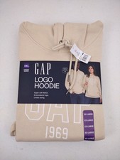 Gap Unisex Adult Embroidered Kangaroo Pocket Soft Fleece Hoodie Oyster Gray XXL