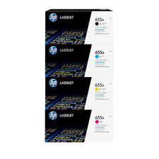 Open Box HP 655A 4-Pack Original LaserJet Toner Cartridge CF450A-CF453A, CF450A