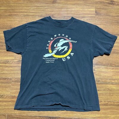 Vtg Wild West Championship Tae Kwon Do Shirt XL Single Stitch Dallas TX Tee USA