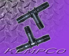 (2) 3/8" Single Hose Barb Tee Connector Fittings Black Nylon Auto Boat HHO