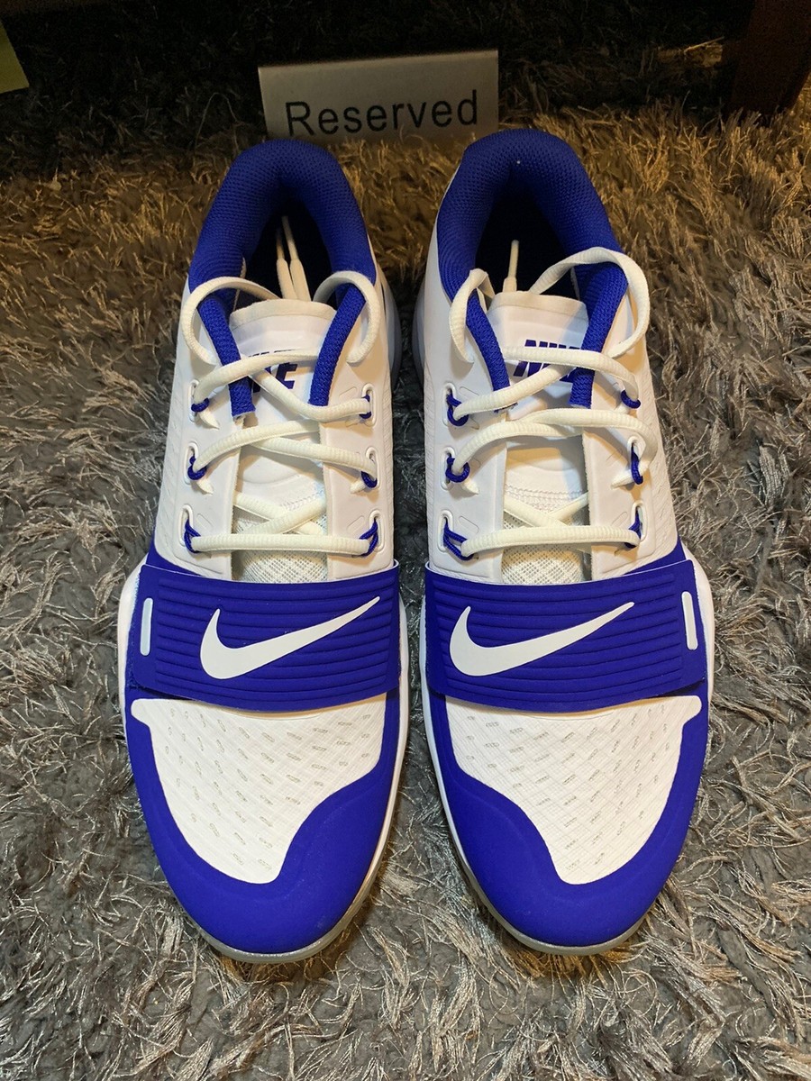Nike Alpha Menace Turf Low Football Cleats White Blue Men display picture 2