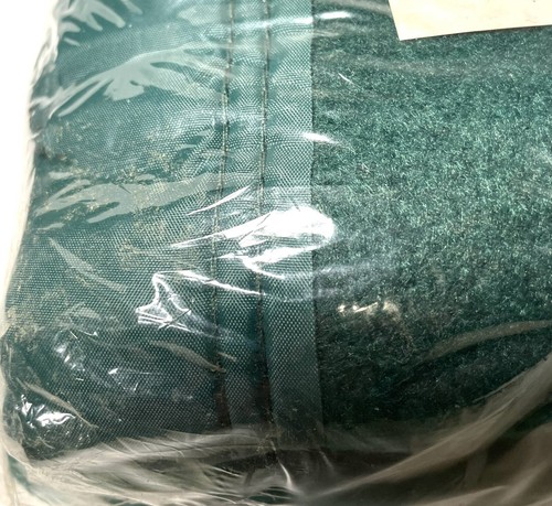 Vintage NOS Cannon Plymouth coperta 72 x 90 doppia full poliestere bordo raso verde USA - Foto 4 di 4