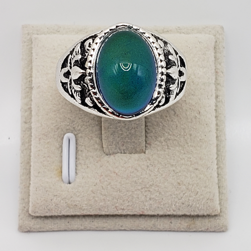 Silver Mood Ring Vintage Emotion Feeling Temperature Oval Color Change Ring - Bild 33 von 120