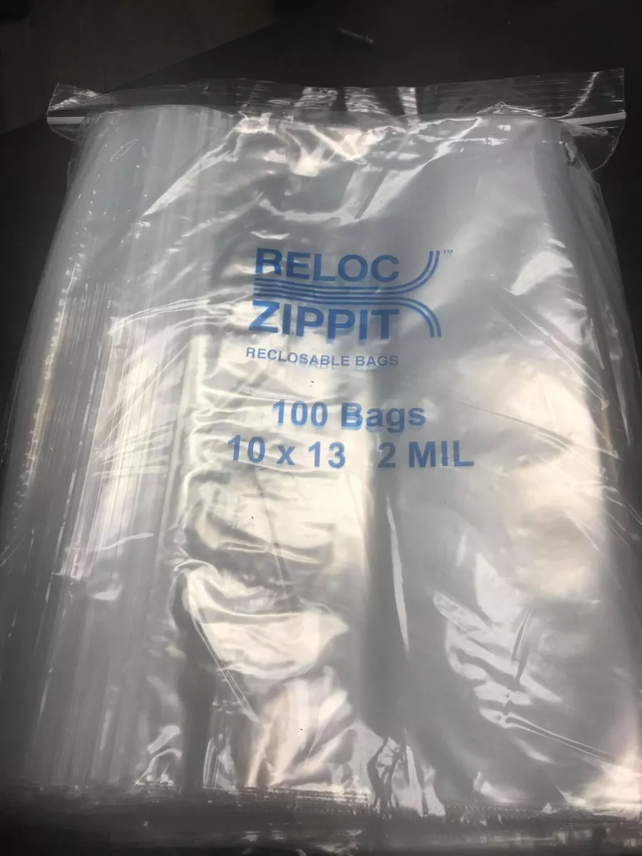 Jumbo Ziplock Bags 10 x 13 Clear 2Mil 100 Reclosable Zip Lock Large Bag