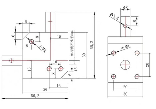 Winkel Kegelkegelgetriebe Mini 1 Modul 20 Zähne 90° Winkelantrieb - Bild 7 von 7