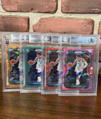 LaMelo Ball SIGNED Rookie 2020 Prizm #278, Pink & Orange Cracked Ice + Ruby Red