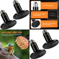 Ceramic Heat Emitter Brooder Reptile Coop Grow 100W Infrared Heating Lamp 2 PACK
