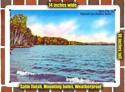 METAL SIGN - Maine Postcard - Highland Lake, Bridgton, Maine 2
