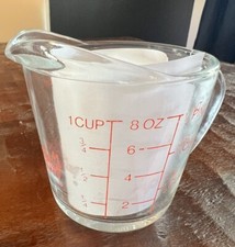 Vintage Anchor Hocking FIRE KING Measuring Cup 8 Ounces Glass USA Made # 496