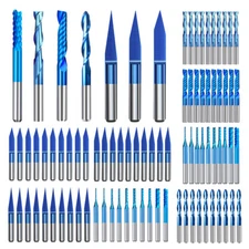 80pcs End Mills CNC Router Bits 1/8" Shank CNC Cutter Milling Carving Bit Flat