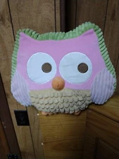 Circo Stuffed Owl Decorative Pink Green Orange Throw Pillow