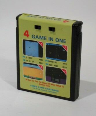 ATARI VCS 2600 4 GAME IN ONE alt Ice Hockey Cosmic Avenger Spy v Spy Phantom Ufo