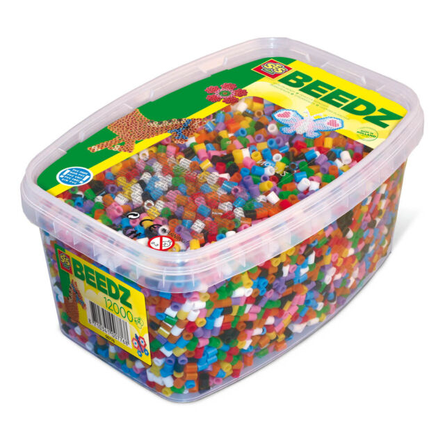 SES CREATIVE Kinder Beedz Zum Aufbügeln Perlen Mosaik Kiste Box 12000 Glitzer