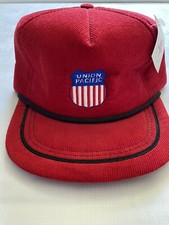 Vintage Union Pacific Railroad Train Rope Hat Snapback Corduroy NWT Made In USA