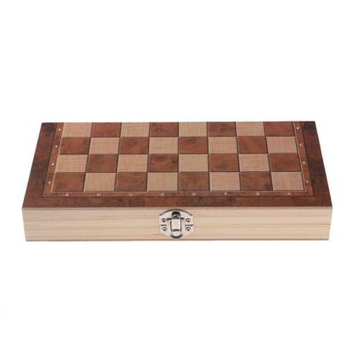 Klappbares Schachspiel aus Holz - handgefertigtes Brett mit zusätzlichen Figuren