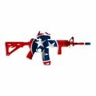 AR 15 Rifle Gun Firearm With Scope- Tennessee Flag - Vinyl Decal Sticker