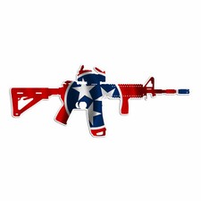 Ar 15 Rifle Gun Firearm With Scope- Tennessee Flag - Vinyl Decal Sticker Ar 15 Rifle Gun Firearm With Scope- Tennessee Flag - Vinyl Decal Sticker