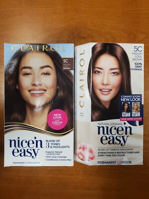2 Pack: Clairol Nice 'N Easy Hair Color *#5C MEDIUM COOL BROWN* R7P2b