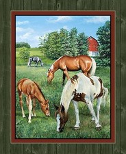 HORSE FABRIC panel WILD WINGS fabric VALLEY CREST HORSE BEAUTIFUL HORSES NEW