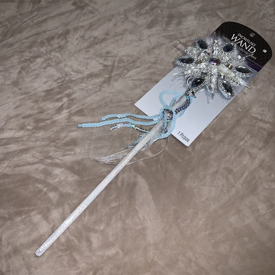 Snowflake Wand Faux Gemstones, White Marabou Trim - Baguette Flocon PLUR Novelty Foto 3 de 3