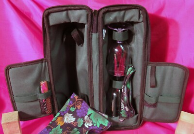 Insulated Wine Tote Picnic Time (Two Glasses Corkscrew Napkins) Never Used