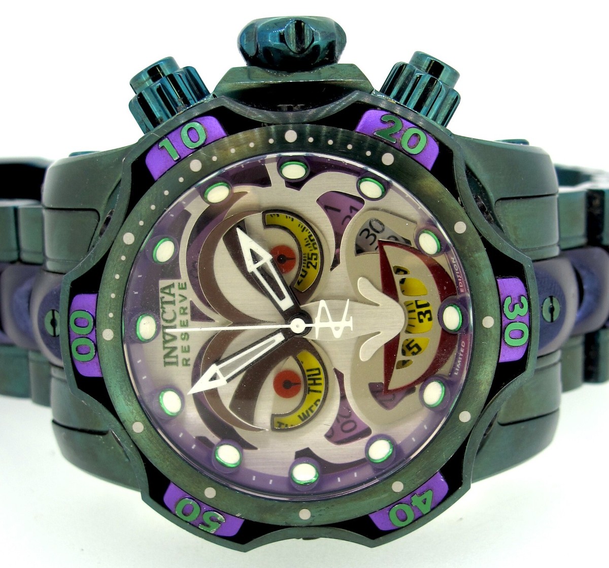 と*の様 INVICTA マルチカラークロノグラフ時計　DCジョーカーモデル 楽天市場】【送料無料】 腕時計 リザーブジョーカーコミック