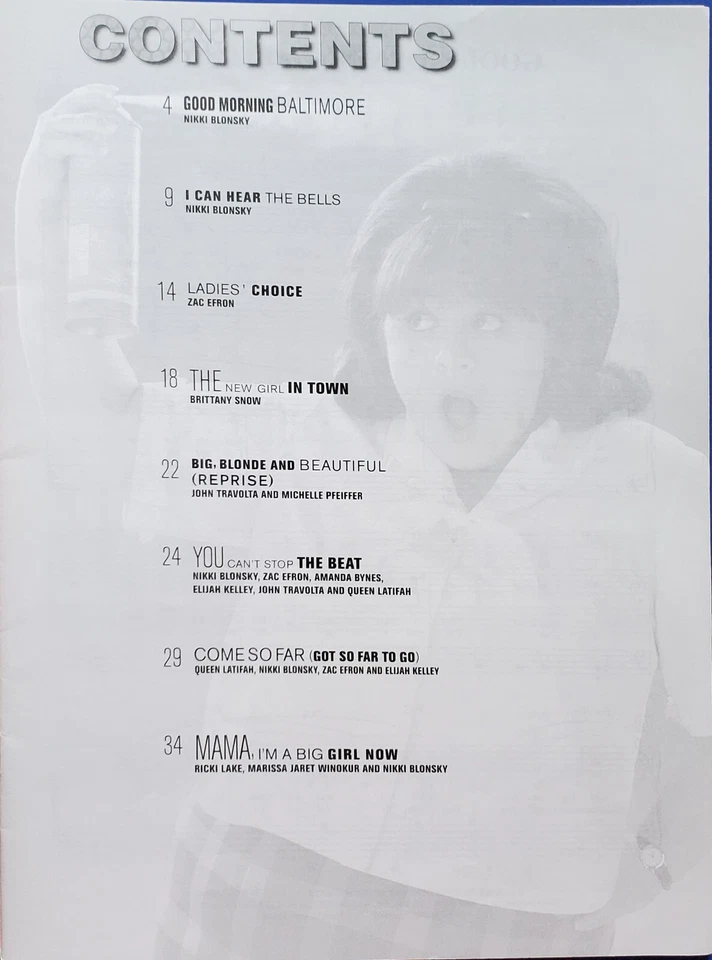 Hair Spray The Movie Easy Piano Vocal Guitar Sheet Music Book g6 - Image 2 of 4