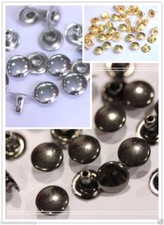 200pz borchie sfuse piatte con rivetto colori a scelta argento/oro/nero 8mm