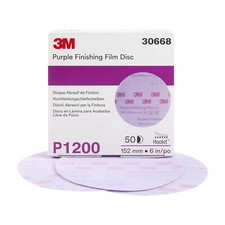 3m 30668 Purple Finishing Film Hookit Disc 1200 Grit 6 Inch 50 Pcs