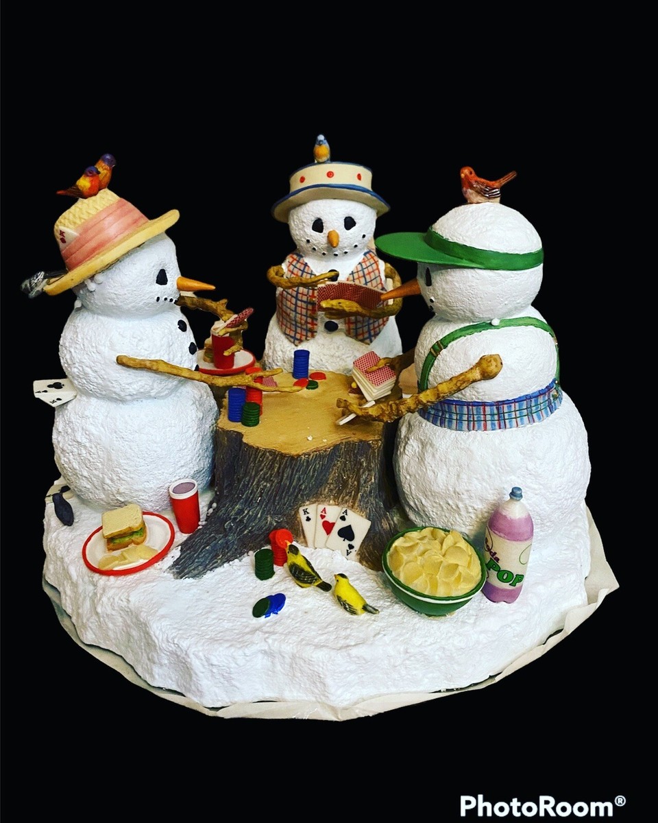 Lenox POKER PALS Lynn Bywaters Christmas Porcelain Snowman