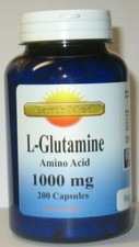 L Glutamine Amino Acid 1000 mg 200 Capsules Endurance, Strength, Recovery