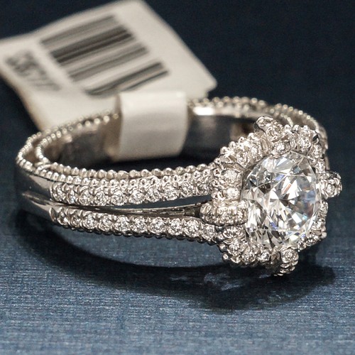 VERRAGIO ENGAGEMENT RING 18K WHITE GOLD 5030 - Picture 6 of 9