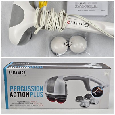 HOMEDICS HHP-351H Percussion Action Plus Heat Hand-Held Massager Speeds  White