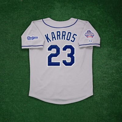 Eric Karros 2002 Los Angeles Dodgers 40th Anniv. Men's Grey Road Jersey