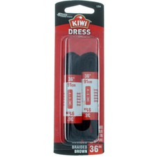 KIWI Dress Braided Brown Shoe Laces 36" 2 Pair Per Pack Brand New Free Shipping