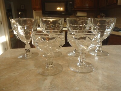 Set of 4 Cambridge Cascade 5 1/2'' 10 oz Water Goblets PLUS 2 - 4'' Sherbets
