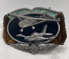 Vtg 1983 Small Private Planes Jets Pilots B-27 Siskiyou Belt Buckle 3"x2"
